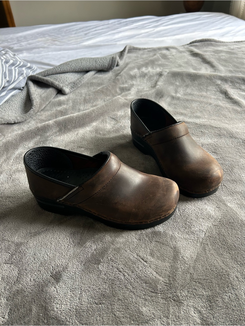 Dansko Brown Leather Slip-On Clogs